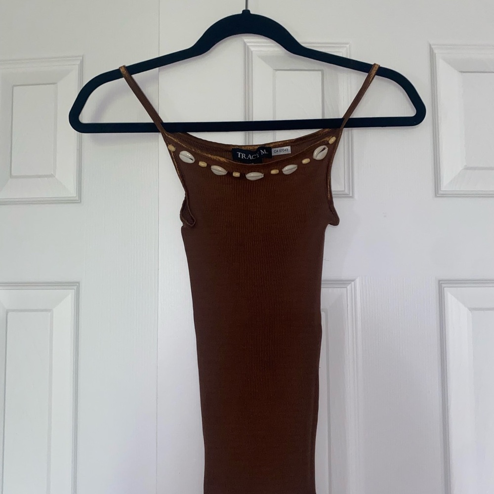 brown shell tank top - Picture 2 of 2